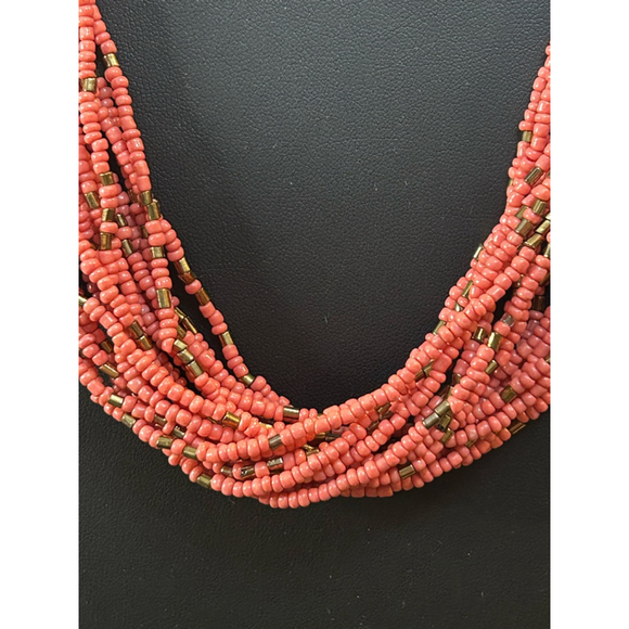 Women's Unbranded Coral colored Beaded Necklace - Picture 3 of 5